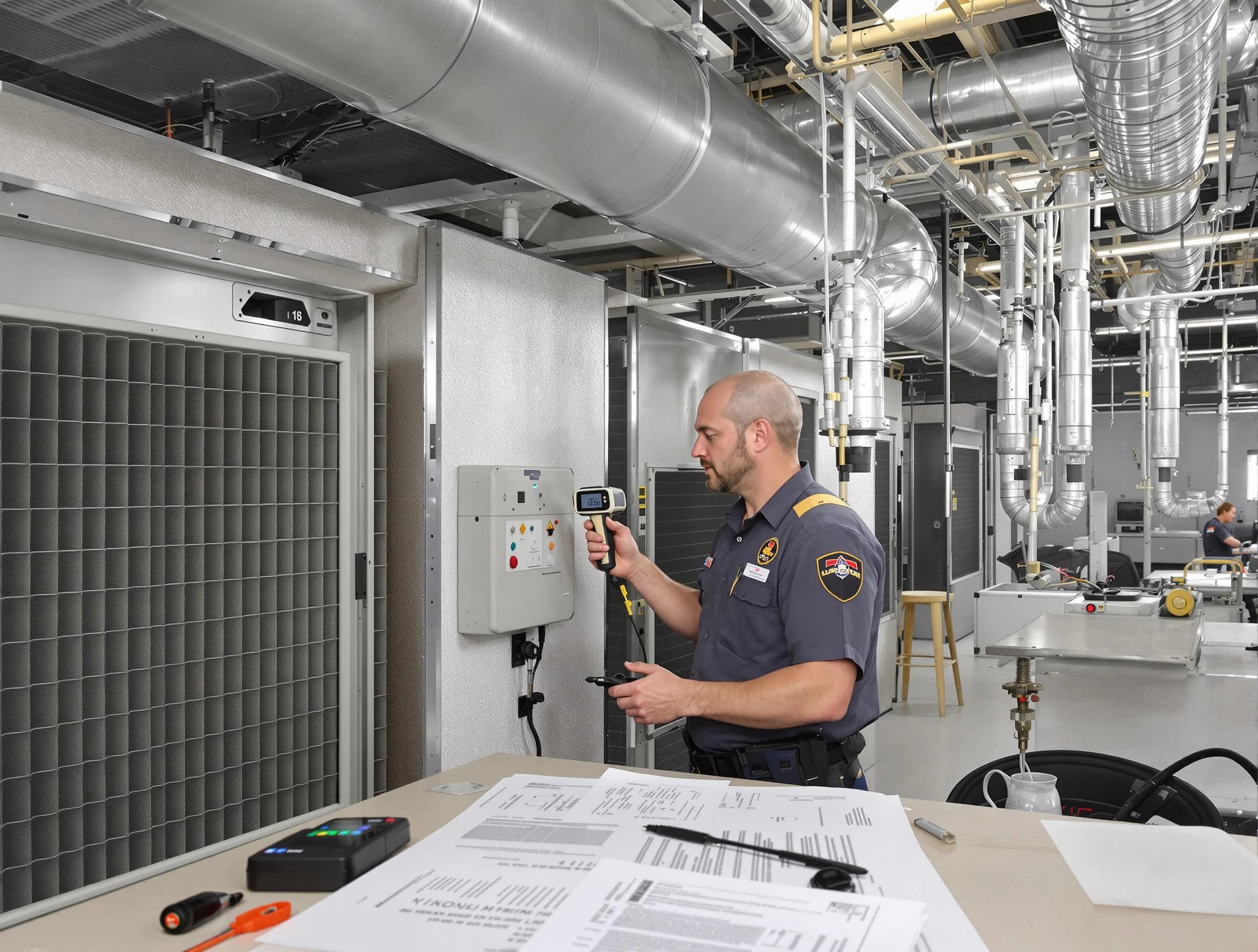 Professional filter system inspection by The Village Air Duct Cleaning in The Village