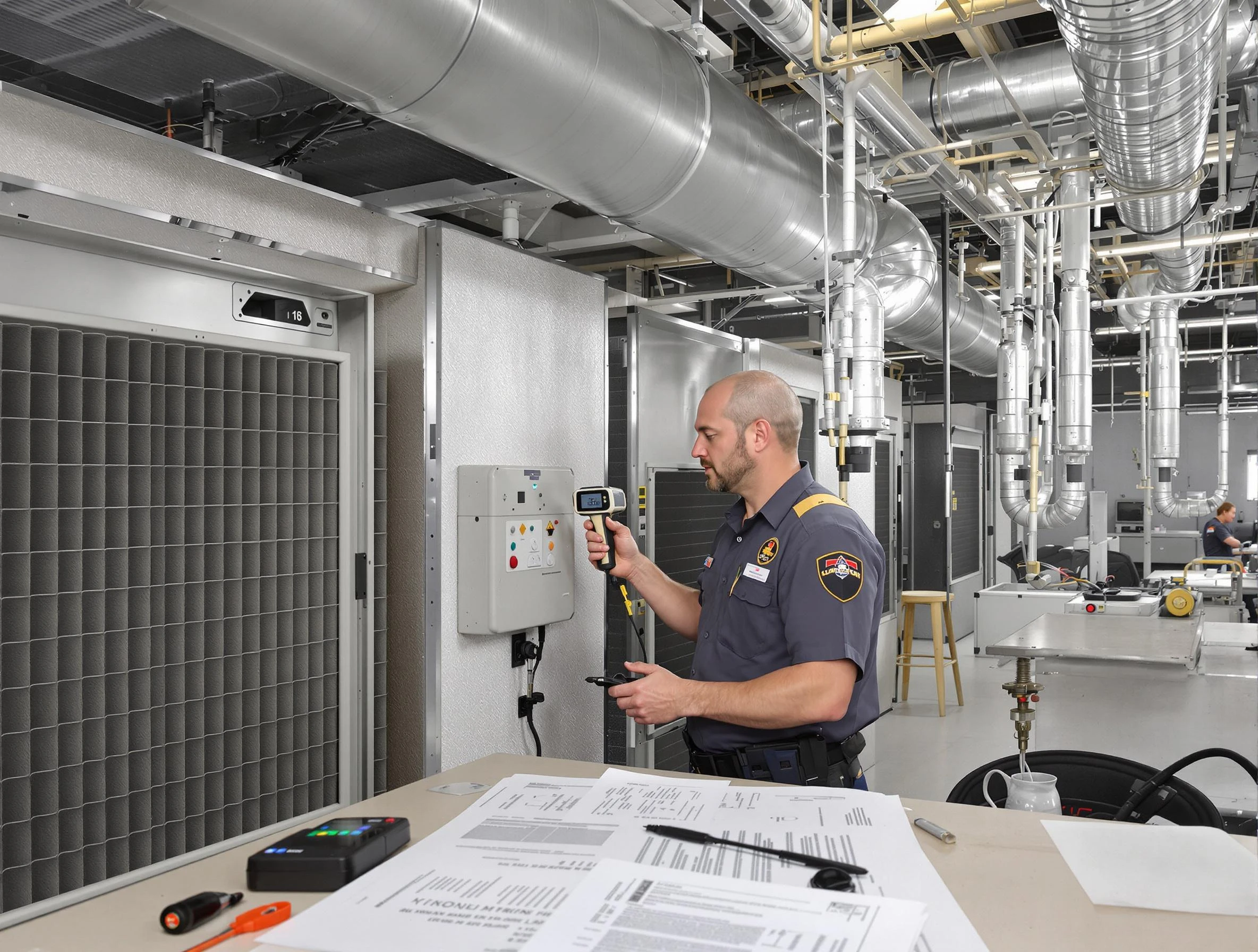 Professional filter system inspection by The Village Air Duct Cleaning in The Village